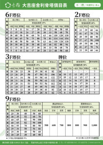 20240701大吉座塔位價目表 直 01